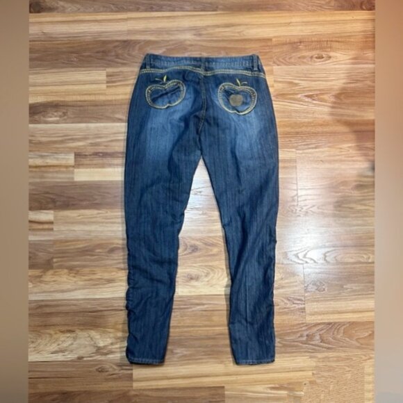 Vintage 90s Apple Bottom Stretch Denim Low Rise Runched Tapered Leg Jeans~11/12~ - Picture 1 of 10